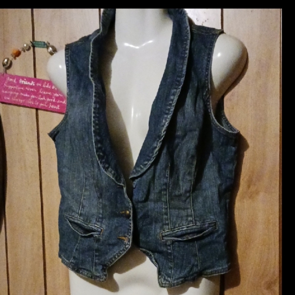 a.n.a Blue Denim Vest